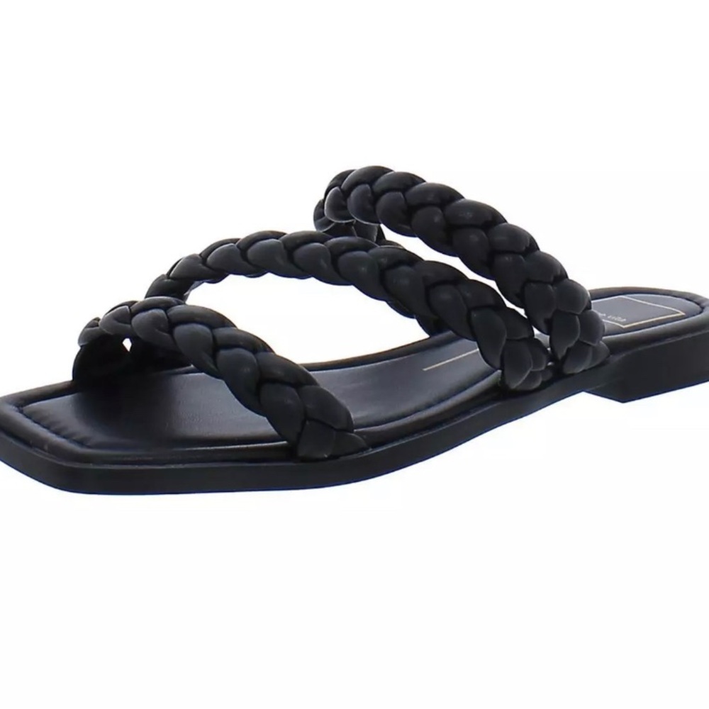 Dolce Vita Womens Iman Braided Slip On Square  Toe Slide Sandals Shoes